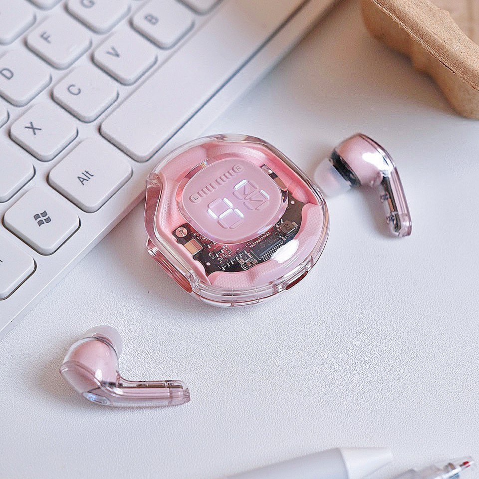 Wireless LED Power Display Mini Crystal in-Ear Earbuds